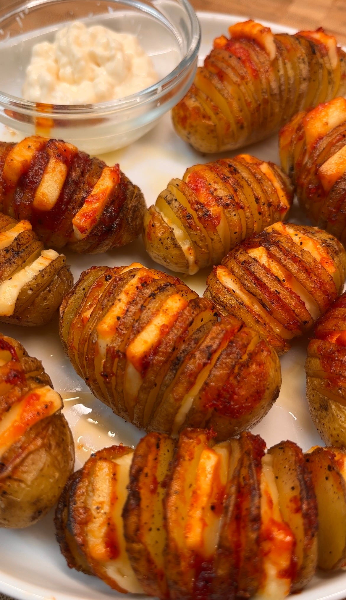 Buffalo Hasselback Potatoes