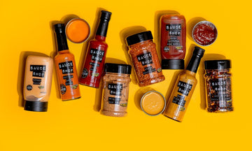 A range of hot sauce, mayo, seasonings and BBQ sauce from Sauce Shop